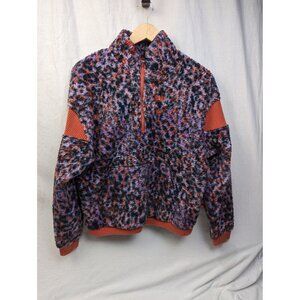 Joy Lab Target Women's Purple Sherpa Polka Dot Pullover 1/4 Zip Sweater Sz S